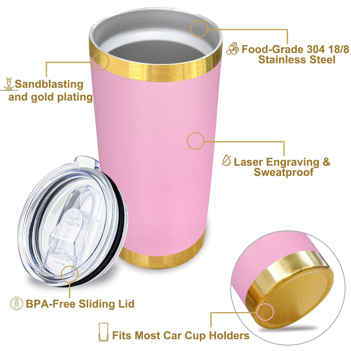 20 oz Tumbler with Lid and Straw