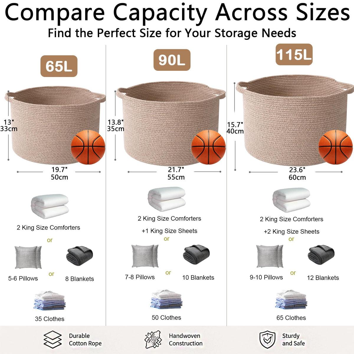 90L Extra Large Blanket Basket