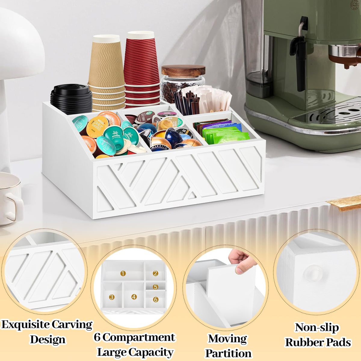 Coffee Station Organizer for Counter (23.52 Ounce)