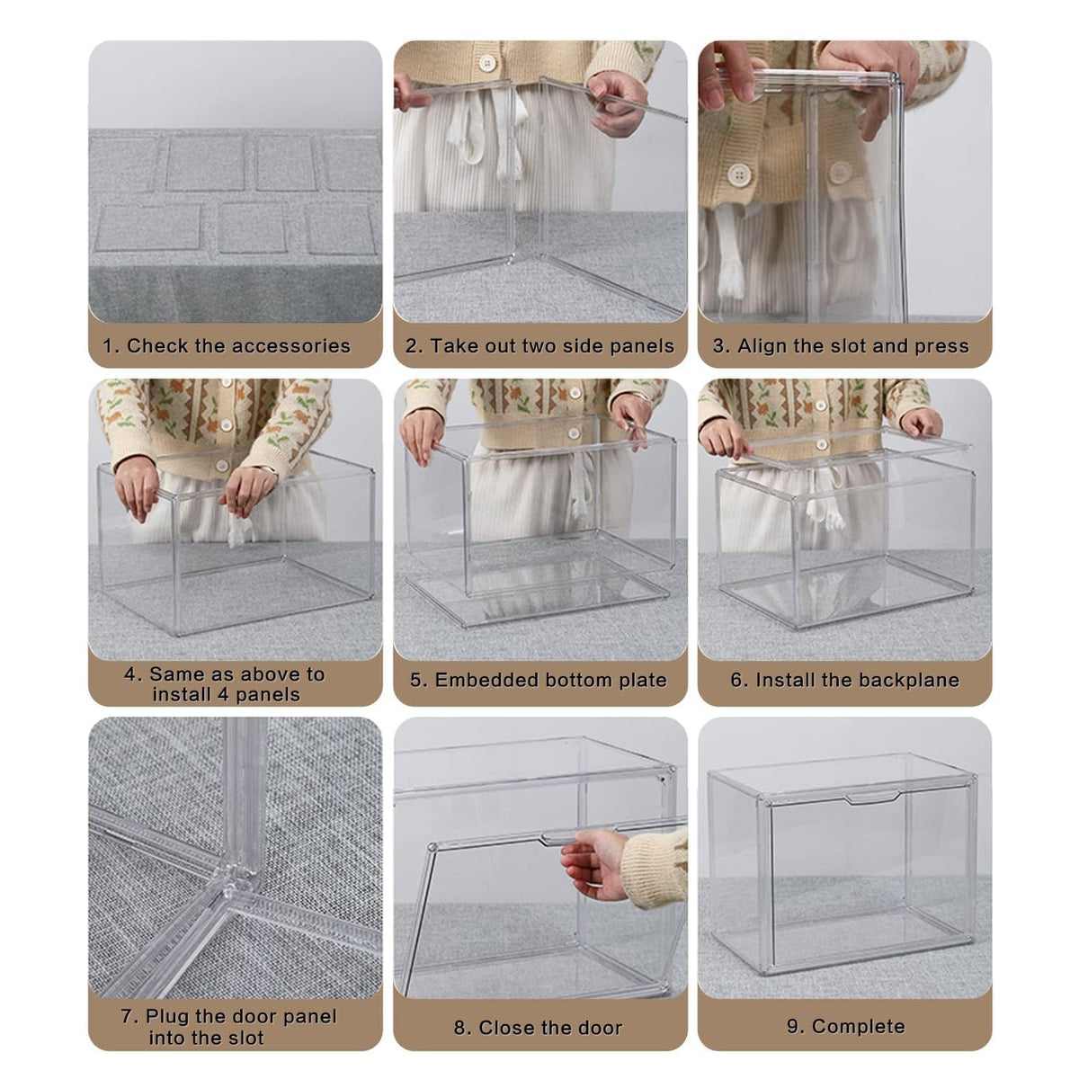 Clear Stackable Plastic Storage Bins with Lid