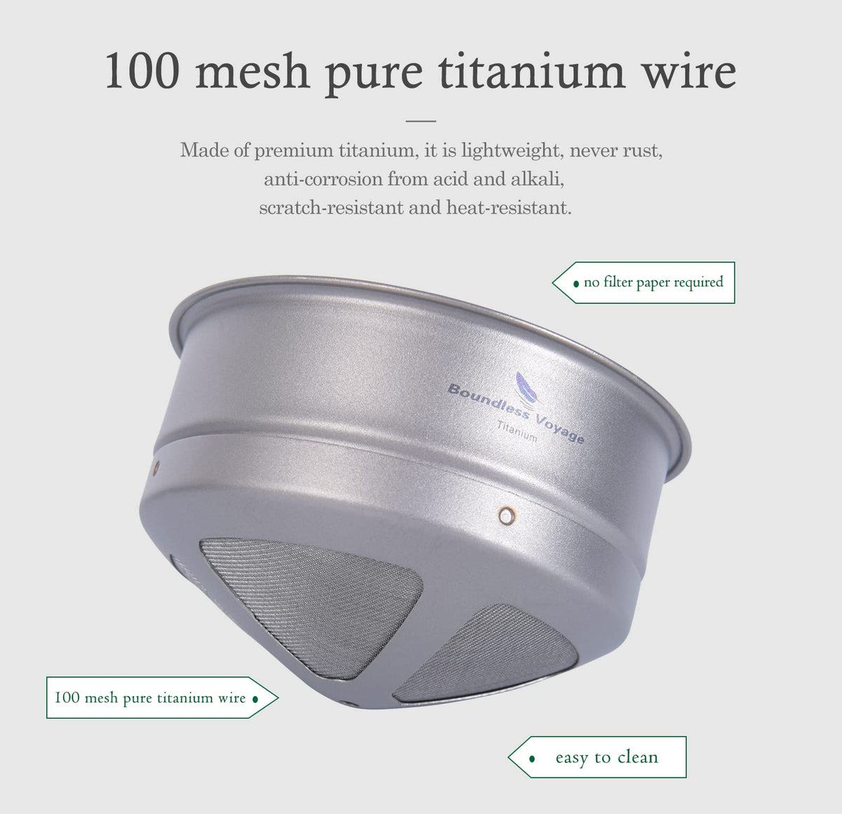 Pure Titanium Coffee Filter Paperless