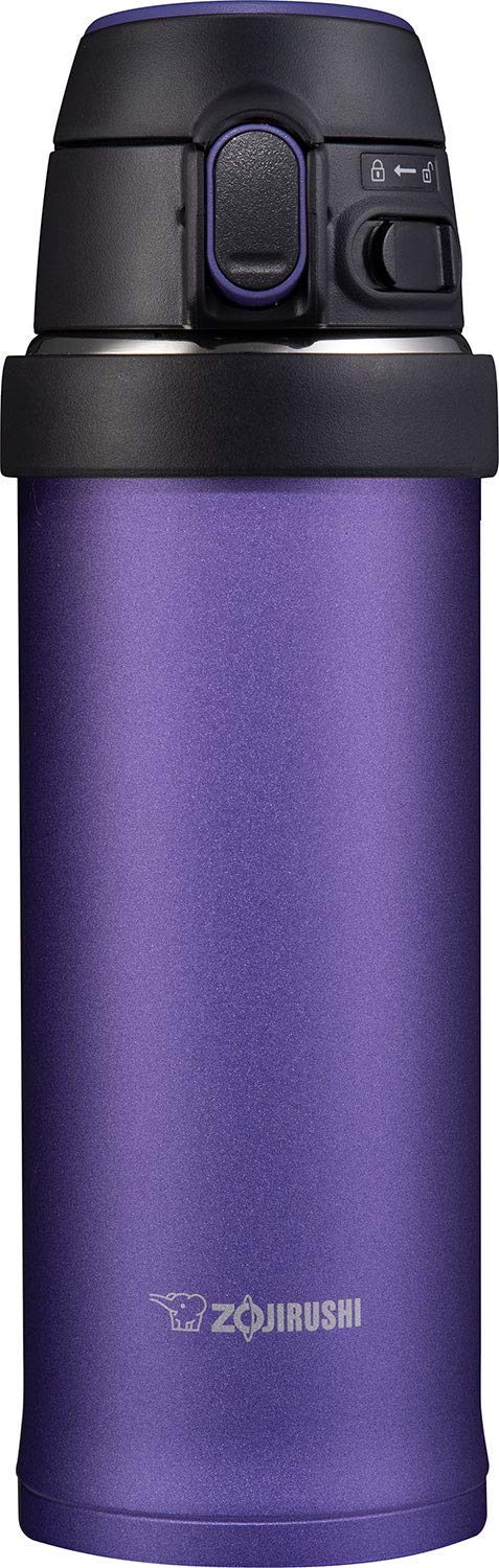 SM-QHE48VK, Flip-and-Go Stainless Mug, 16-Ounce, Purple Dusk