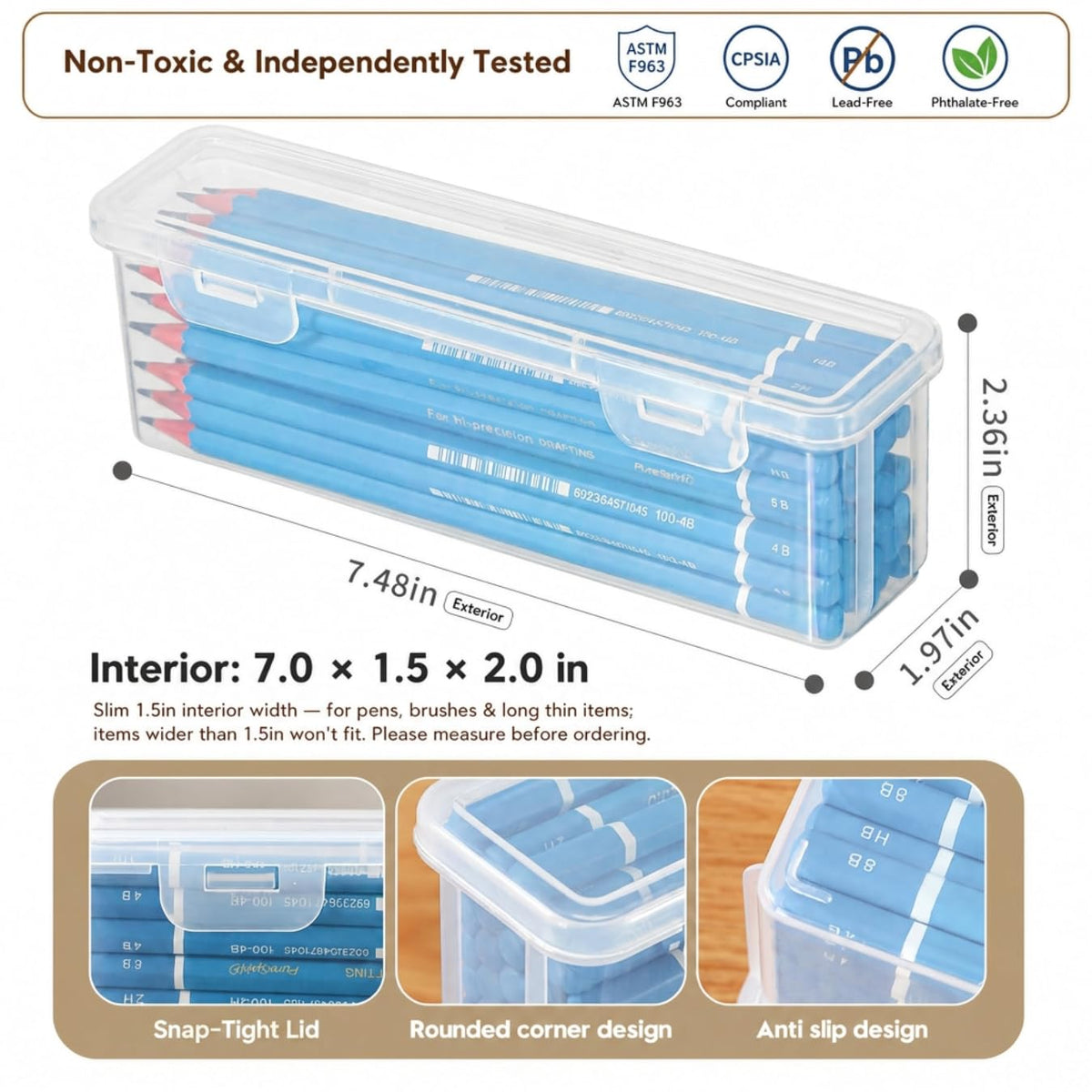 10 Pack Slim Narrow Storage Box (10 Count)