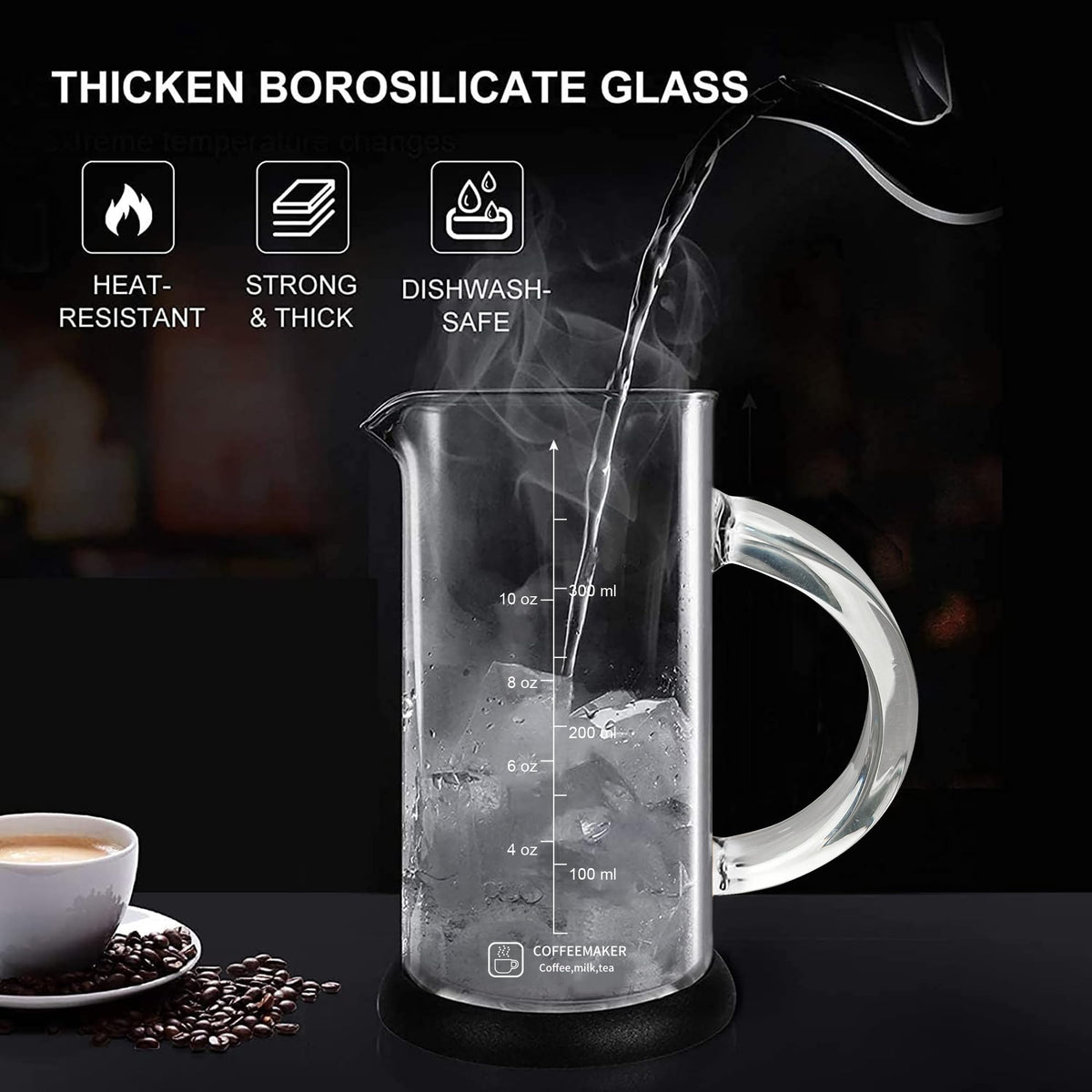 French Press Coffee Maker 12 Ounce Espresso Tea Coffee Maker with 4 Filters System