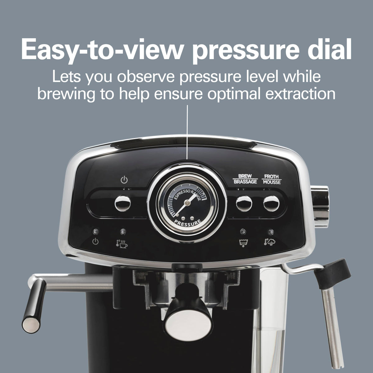 Slide & Lock Espresso Machine With Milk Frother Steam Wand