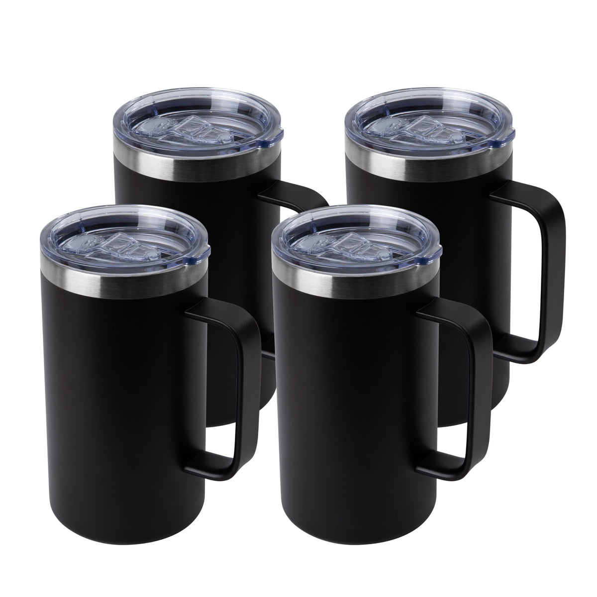 24oz Mug with Handle and Lid (4 Count)