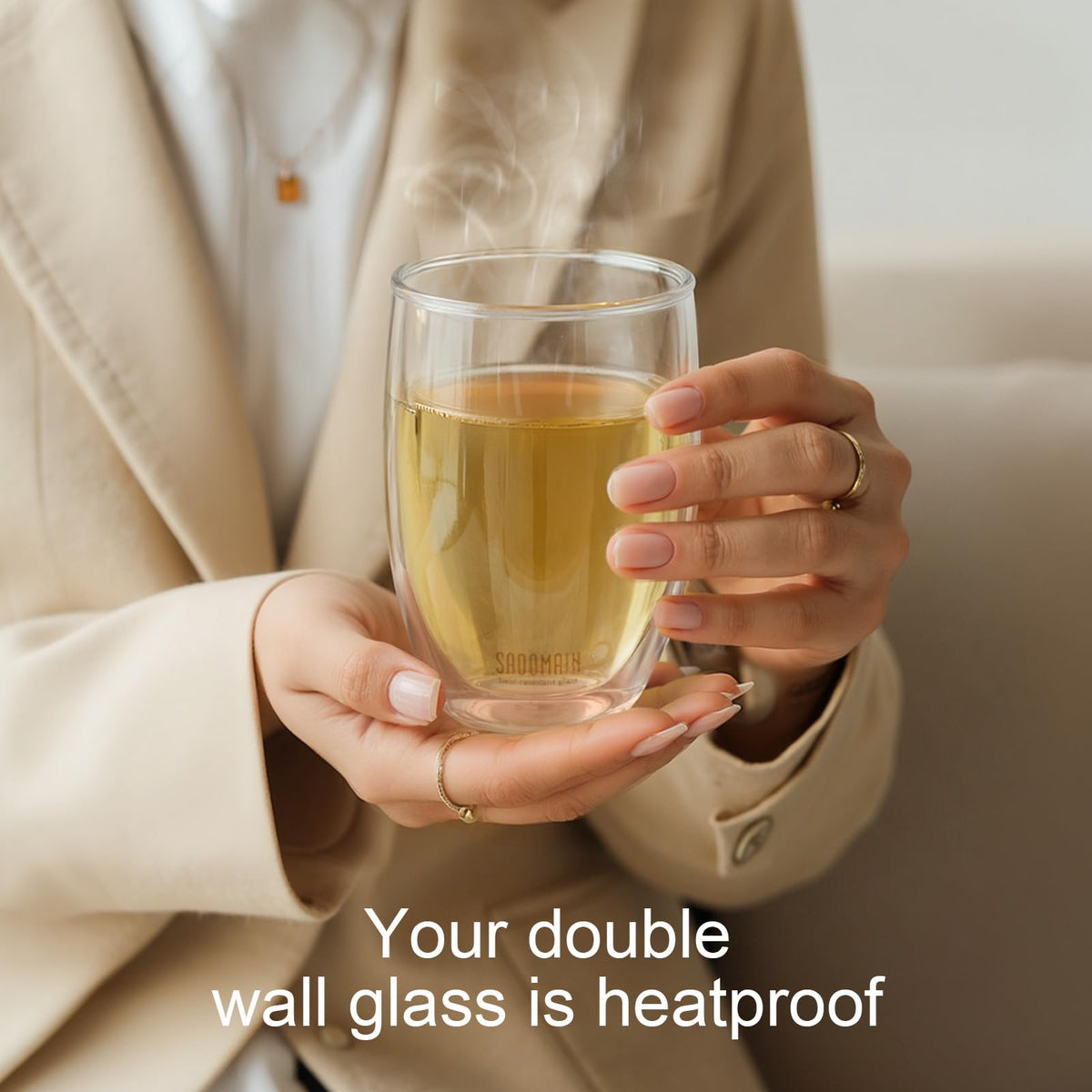 Glass Tea Cup with Infuser and Lid