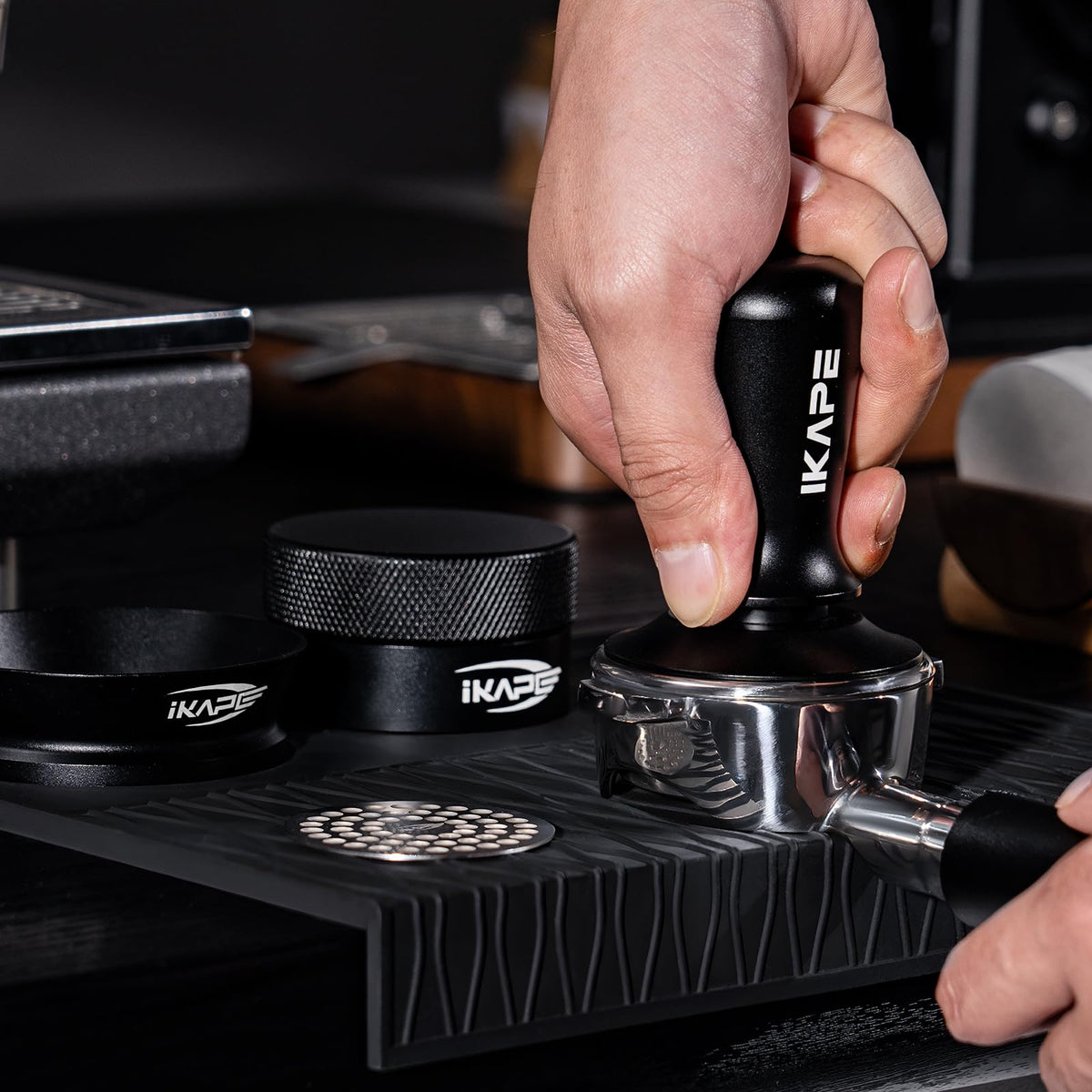 58MM Coffee Tamper Set Black 6 IN 1
