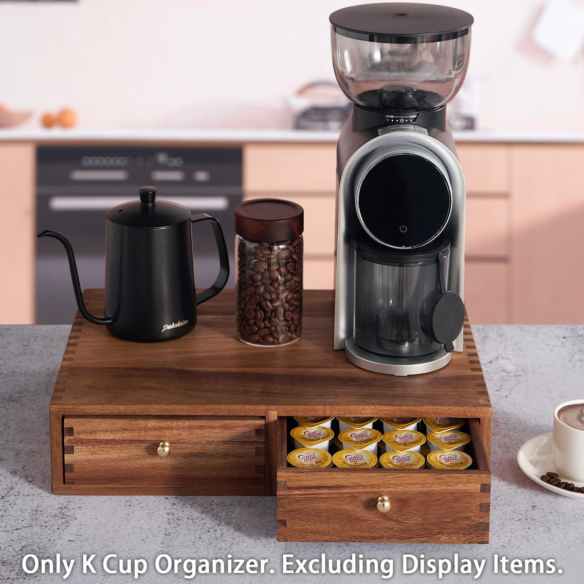 Acacia Wood K Cup Organizer Drawer