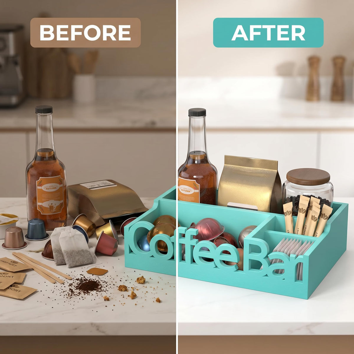 Coffee Bar Organizer Countertop