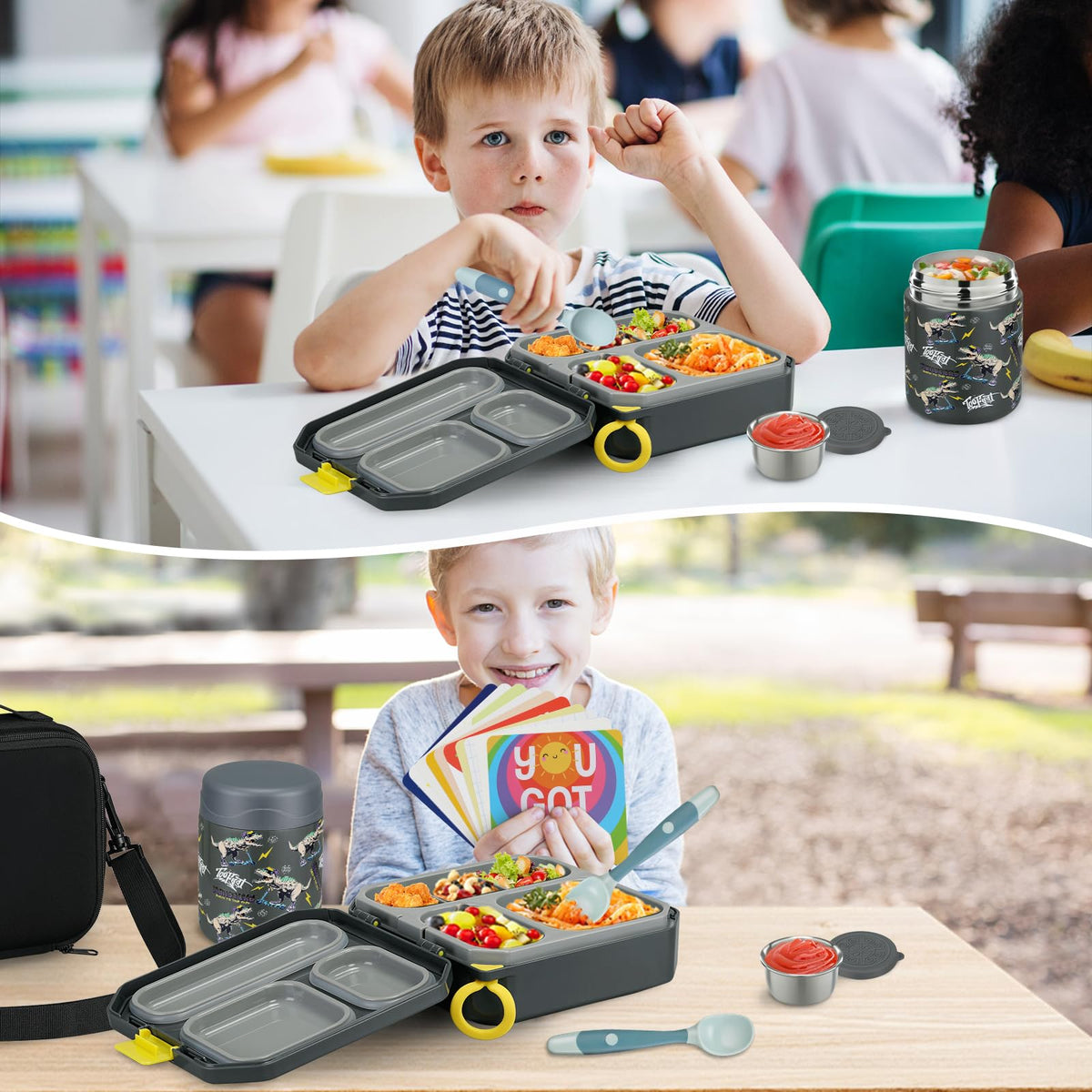 Bento Lunch Box for Kids with 12oz Soup Thermo Leak