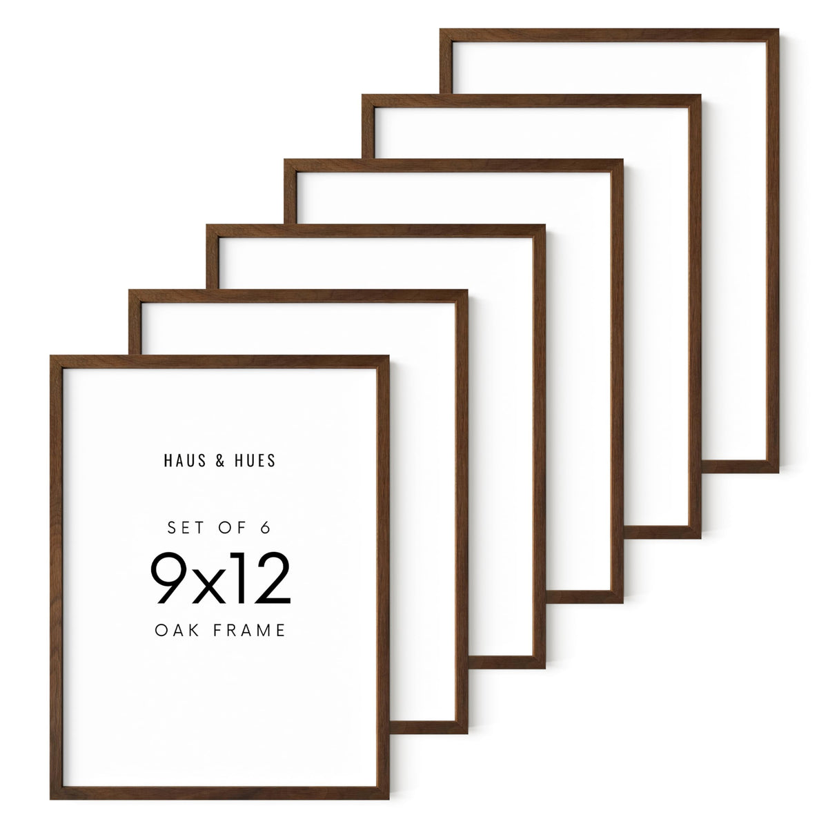 Standalone Walnut Oak Frame Set of 6 (6 Count)