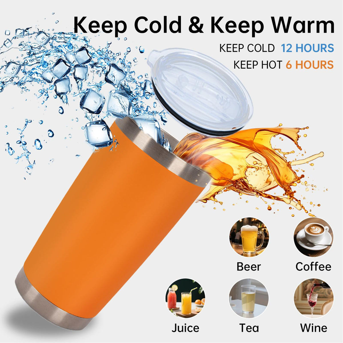 32 Pack 20oz Stainless Steel Insulated Bulk Tumblers with Lid&Straw (32 Count)