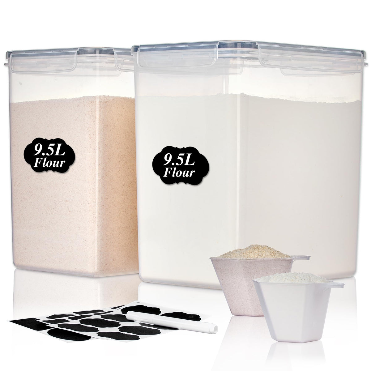 9.5L Flour Sugar Storage Containers (2 Count)