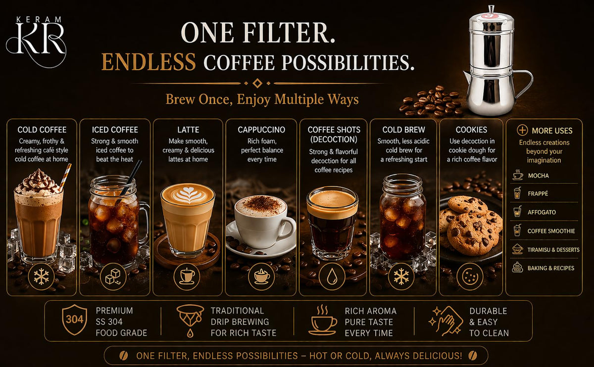 2 in 1 south indian filter coffee maker 5.1 oz