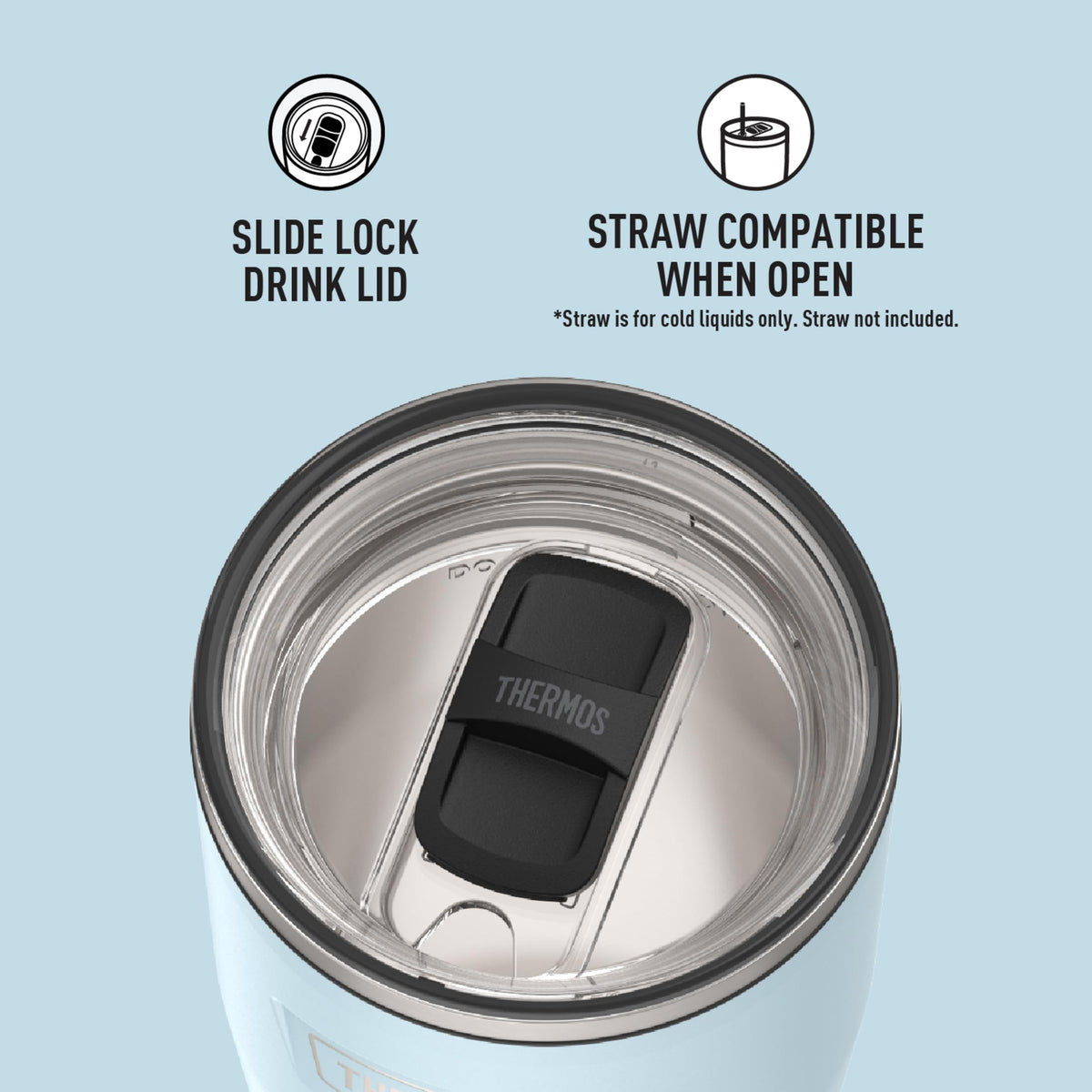 Icon Series 24oz Stainless Steel Tumbler with Slide Lock Lid