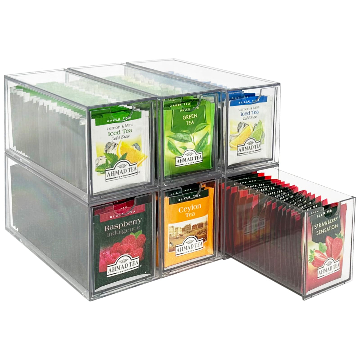 6 Pack Tea Bag Drawers Organizer (6 Count)