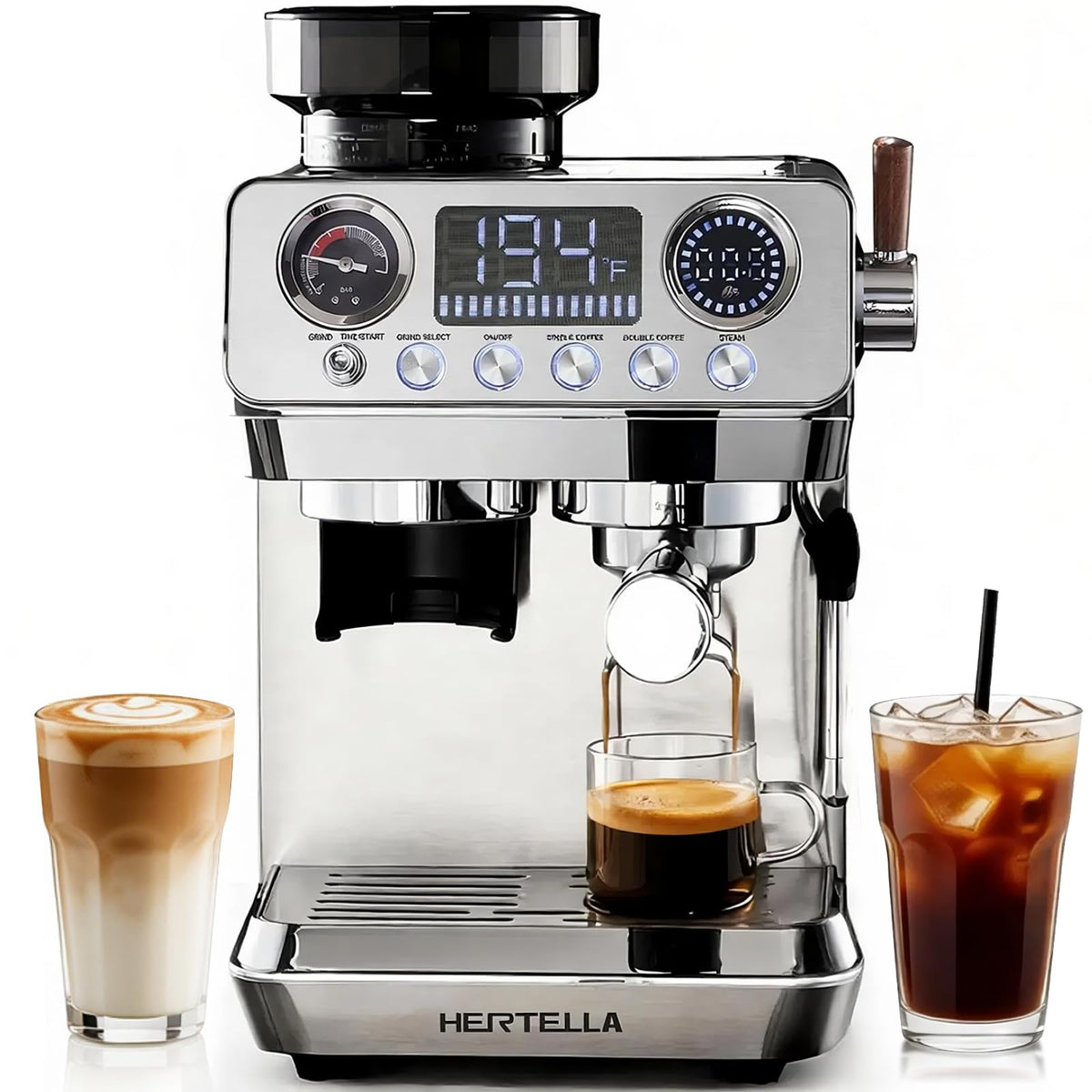 Espresso Machine with Burr Grinder