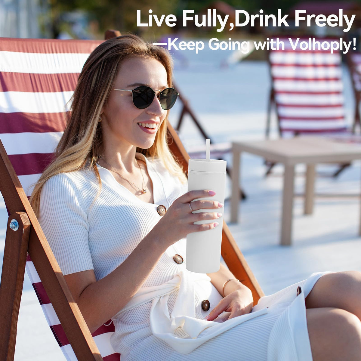 20oz Plastic Skinny Tumblers Bulk 10 Pack (10 Count)