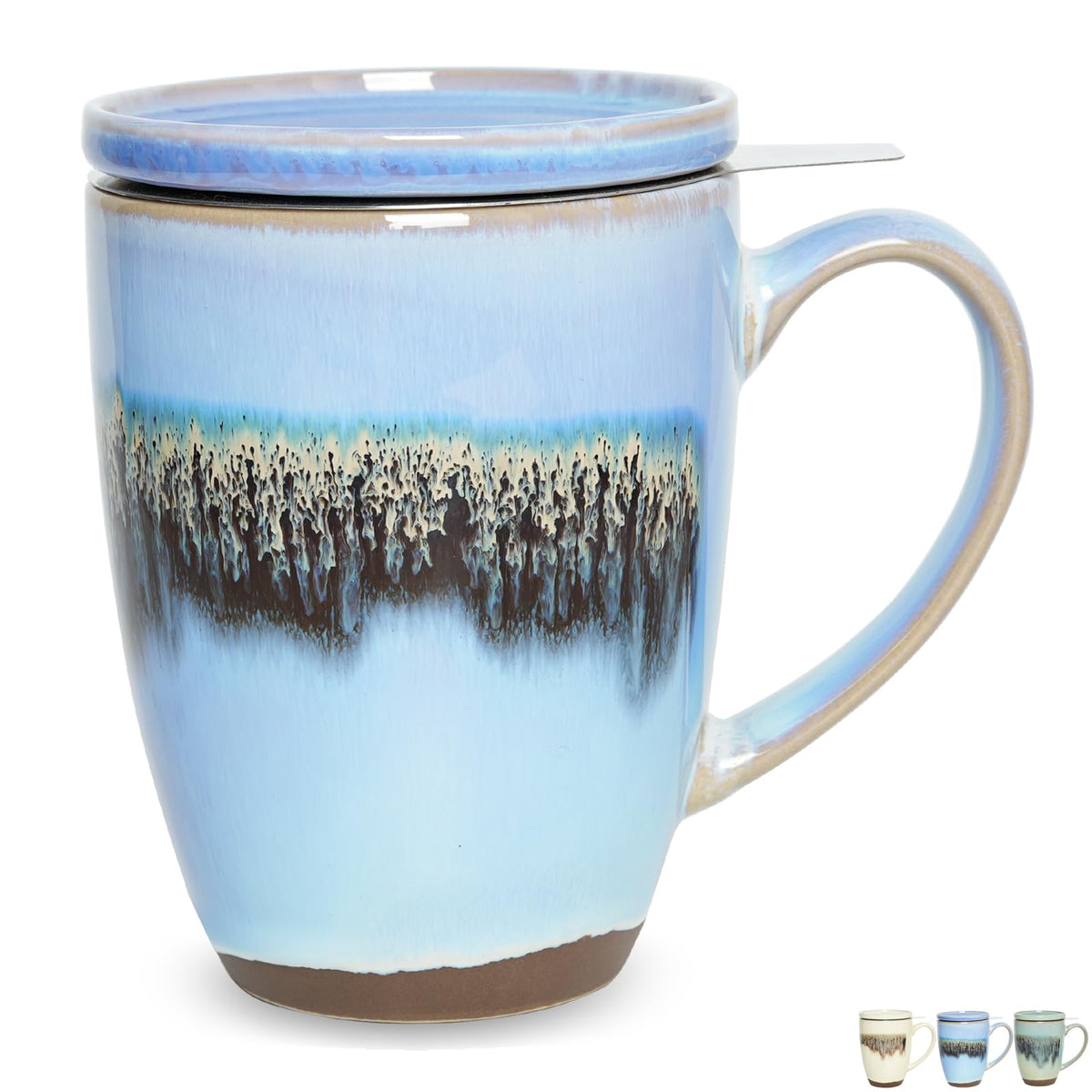 Ceramic Tea Cup with Infuser and Lid