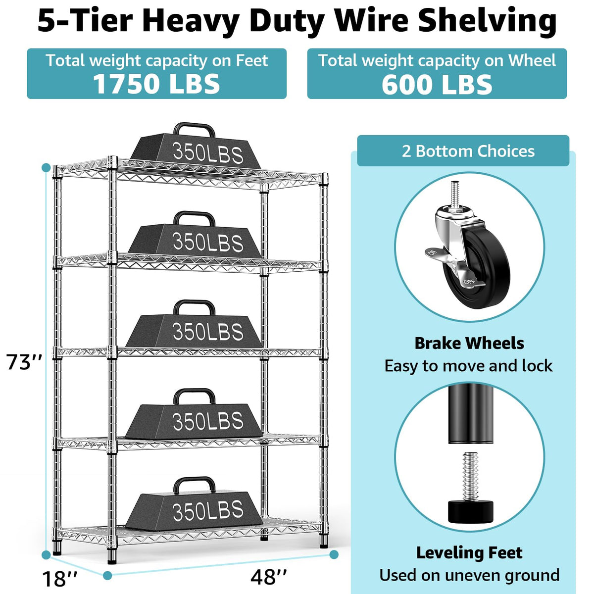 5 Shelf Storage Shelves