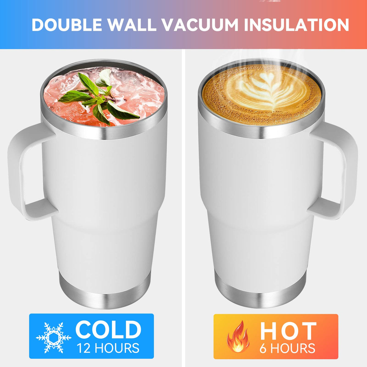 20 oz Tumbler Bulk with Handle Lid and Straw (12 Count)