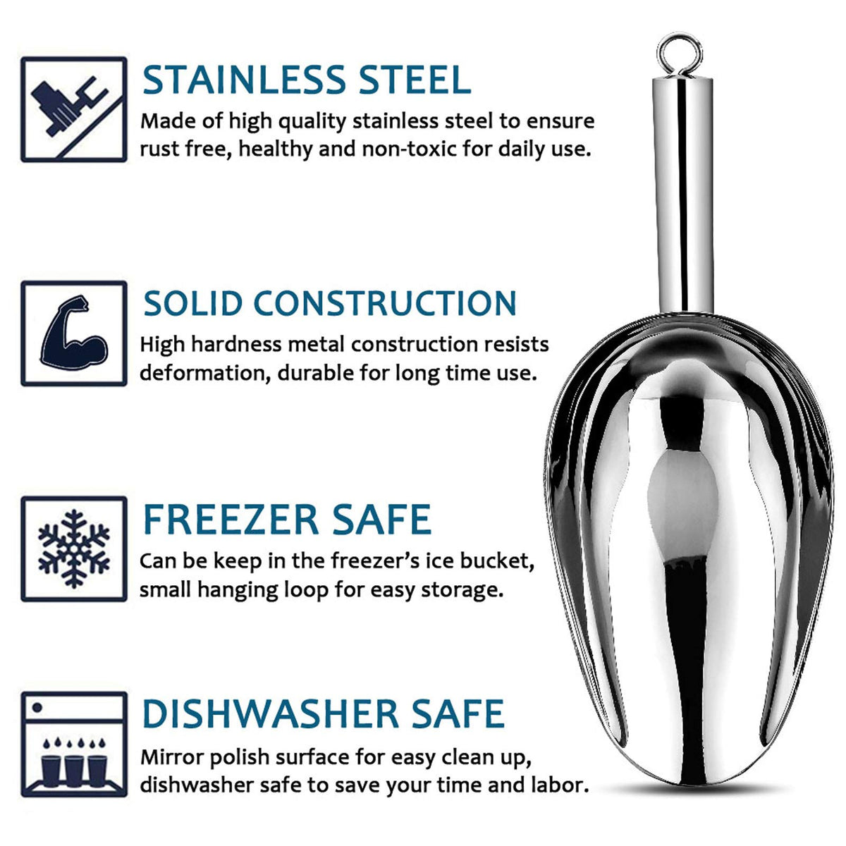 Metal Ice Scoop Set of 2 (2 Count)