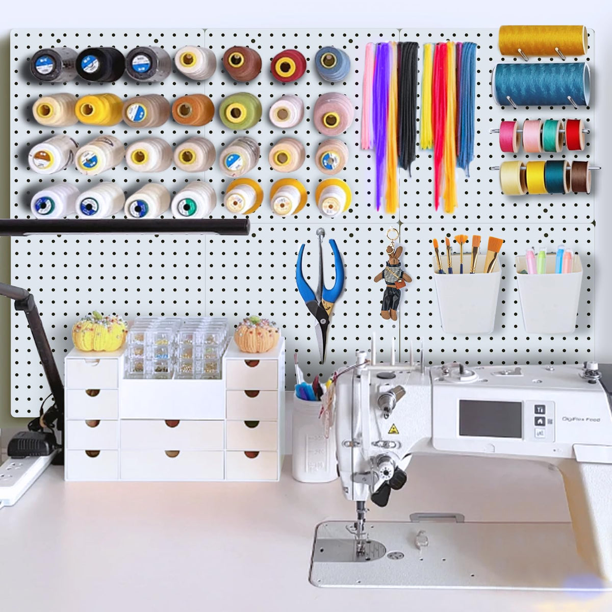 Modular Plastic Peg Board Wall Organizer Kit (4 Count)