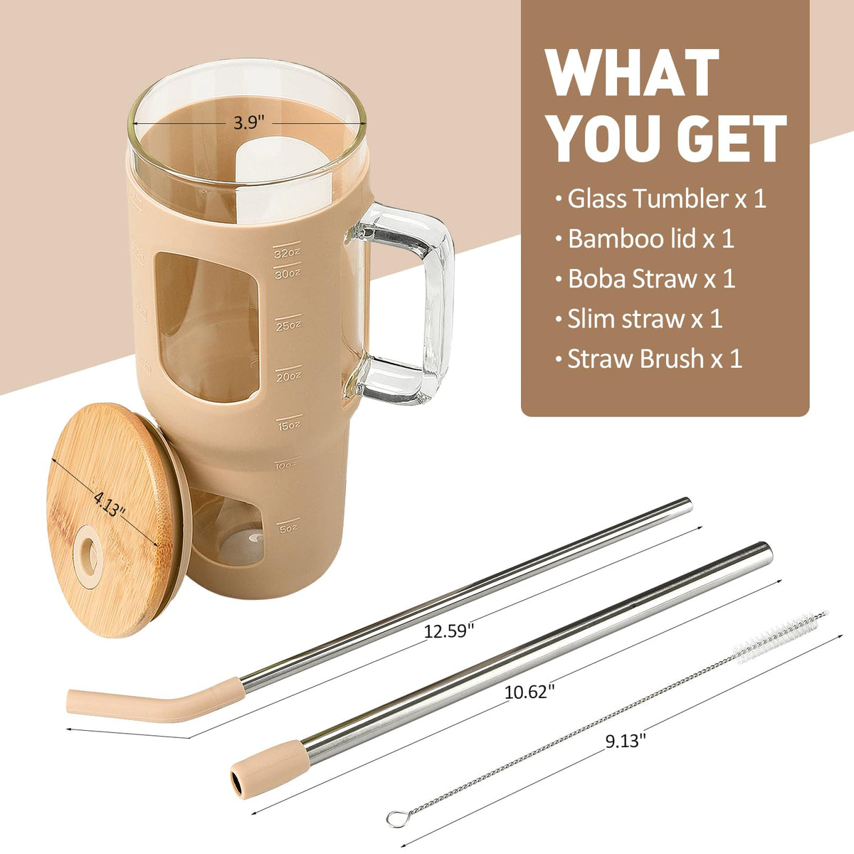 Glass Tumbler with Lid