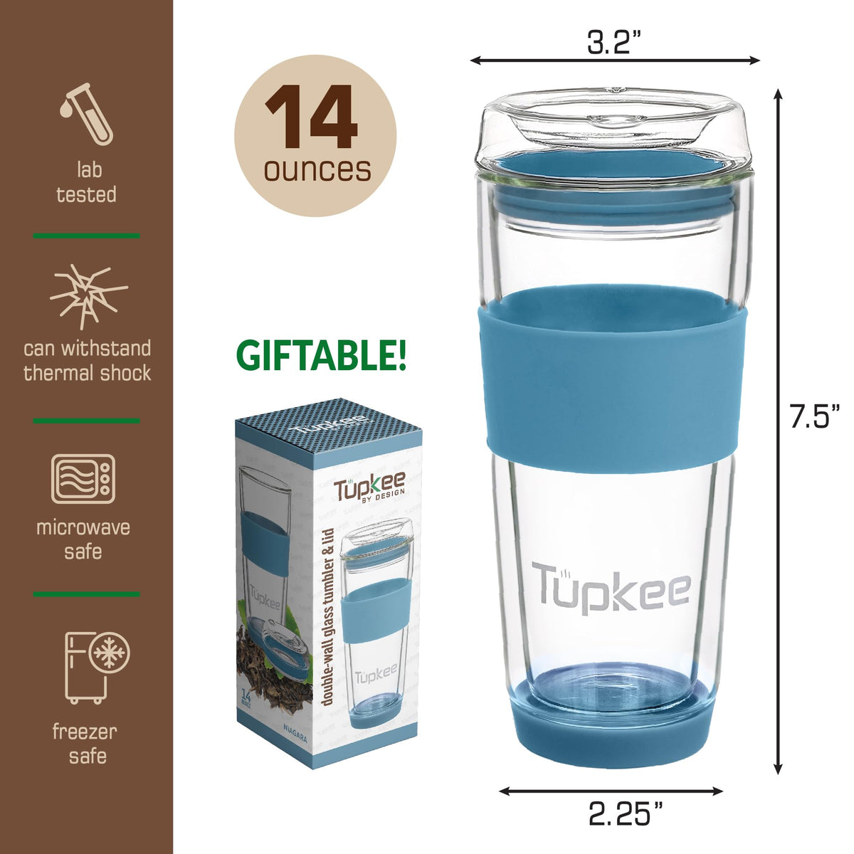 Double Wall All Glass Tumbler (2 Count)