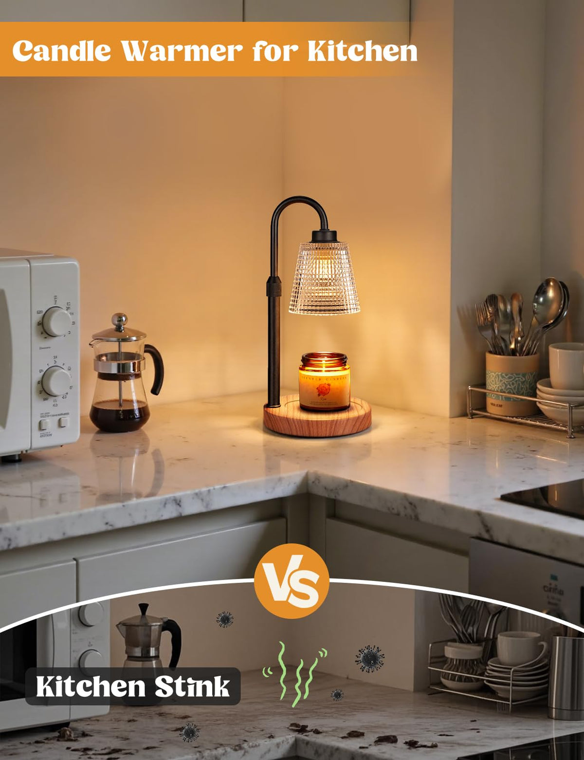 Rustic Candle Warmer Lamp with Timer