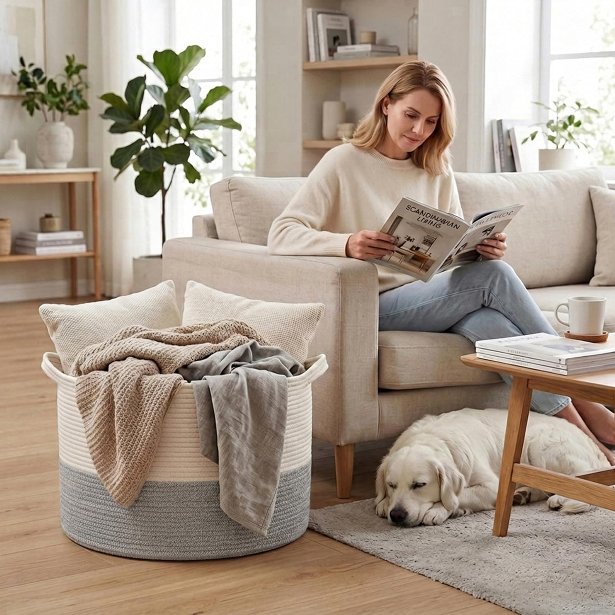 90L Extra Large Blanket Basket