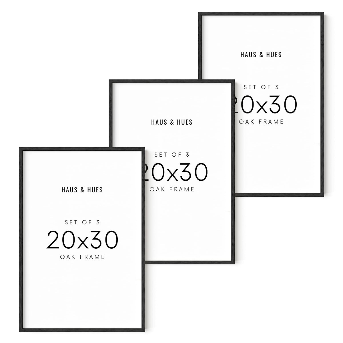 20x30 Black Oak Frame Set of 3 (3 Count)