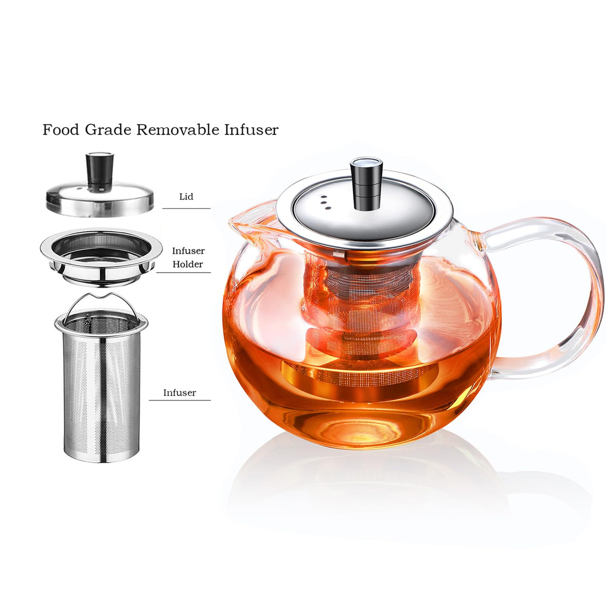 Glass Teapot with Removable Infuser