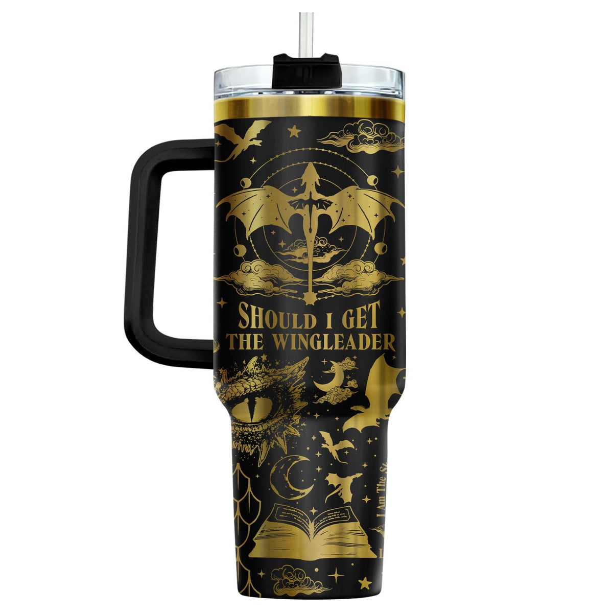 Wingleader Dragon Fantasy Book 40 oz Tumbler with Handle