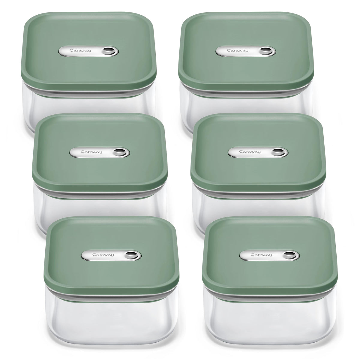 1 qt Glass Airtight Food Storage Containers with Lids (6 Count)