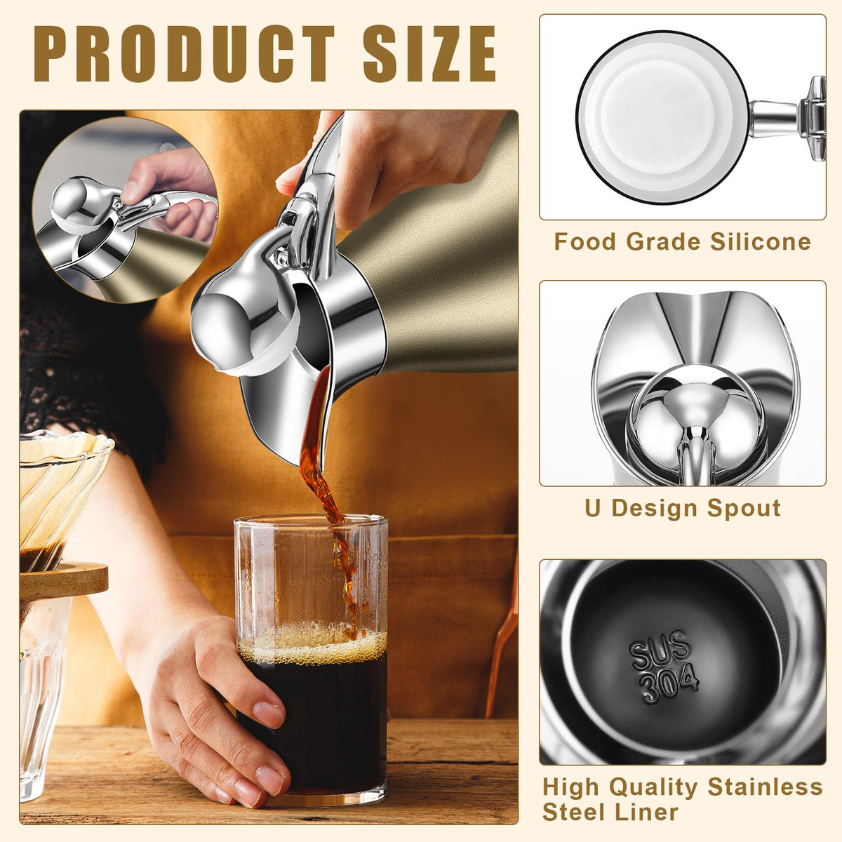 2 Pcs 68oz Thermal Coffee Carafe for Keeping Hot (2 Count)
