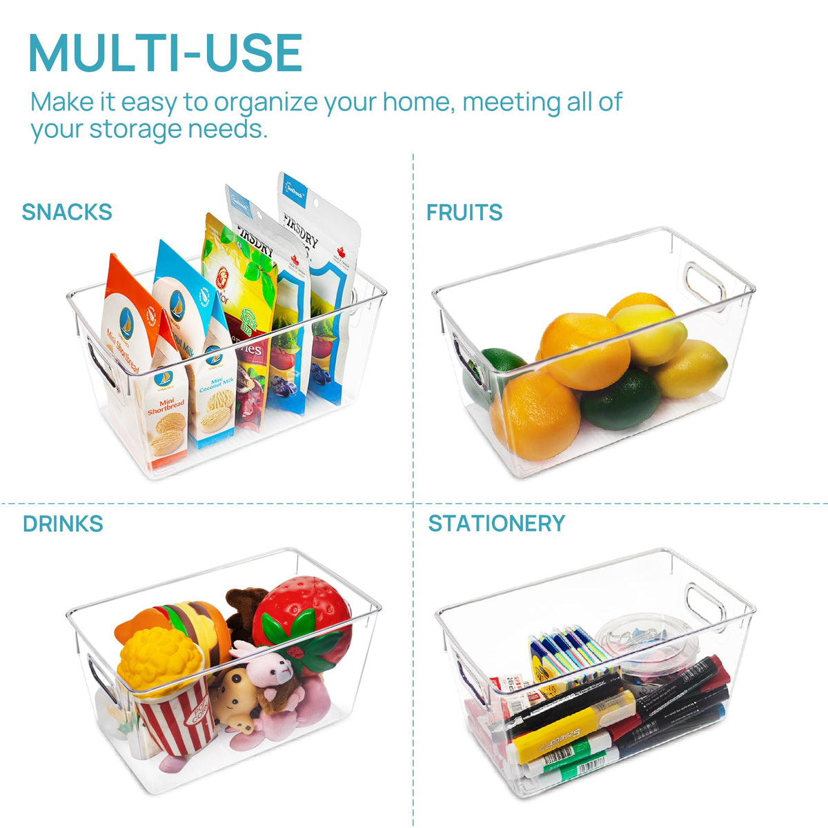 2 Pack Clear Storage Bins (2 Count)