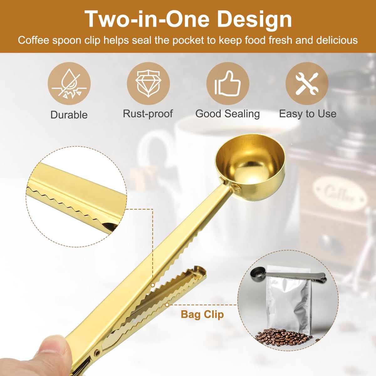 1 PCS Coffee Scoop with Clip