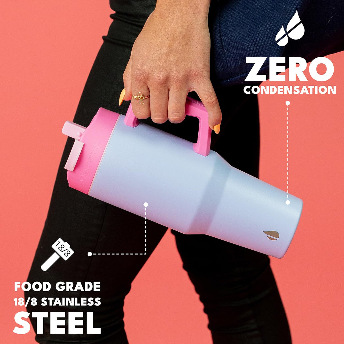 100% Leak Proof 32oz Tumbler with Handle & Straw Travel Mug