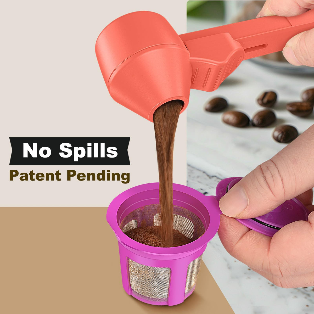 Coffee Scoop & Funnel for Reusable K Cup Refillable Coffee Pods