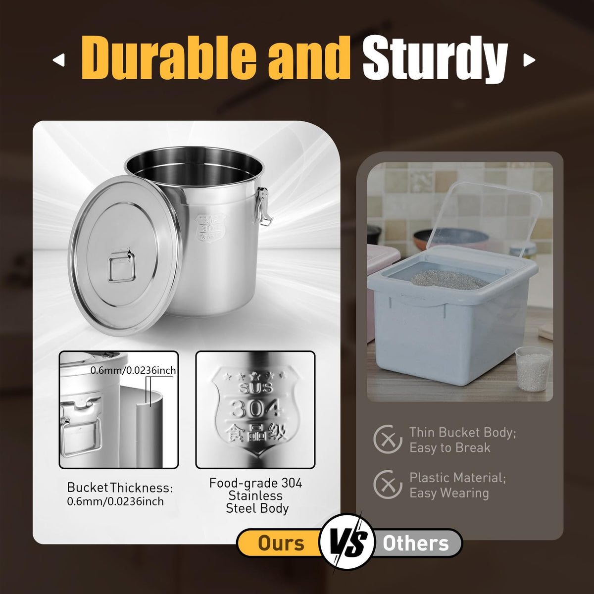 8.7Gal Stainless Steel Canister with Airtight Lid 40