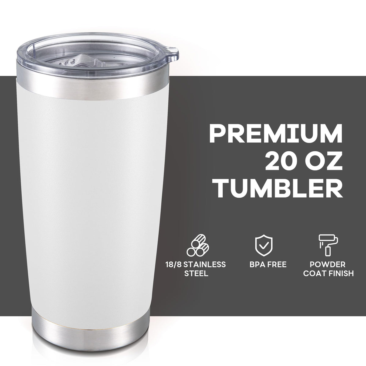 20 oz Tumbler with Lid Stainless Steel Insulated Tumblers Bulk Cups Mug (4 Count)