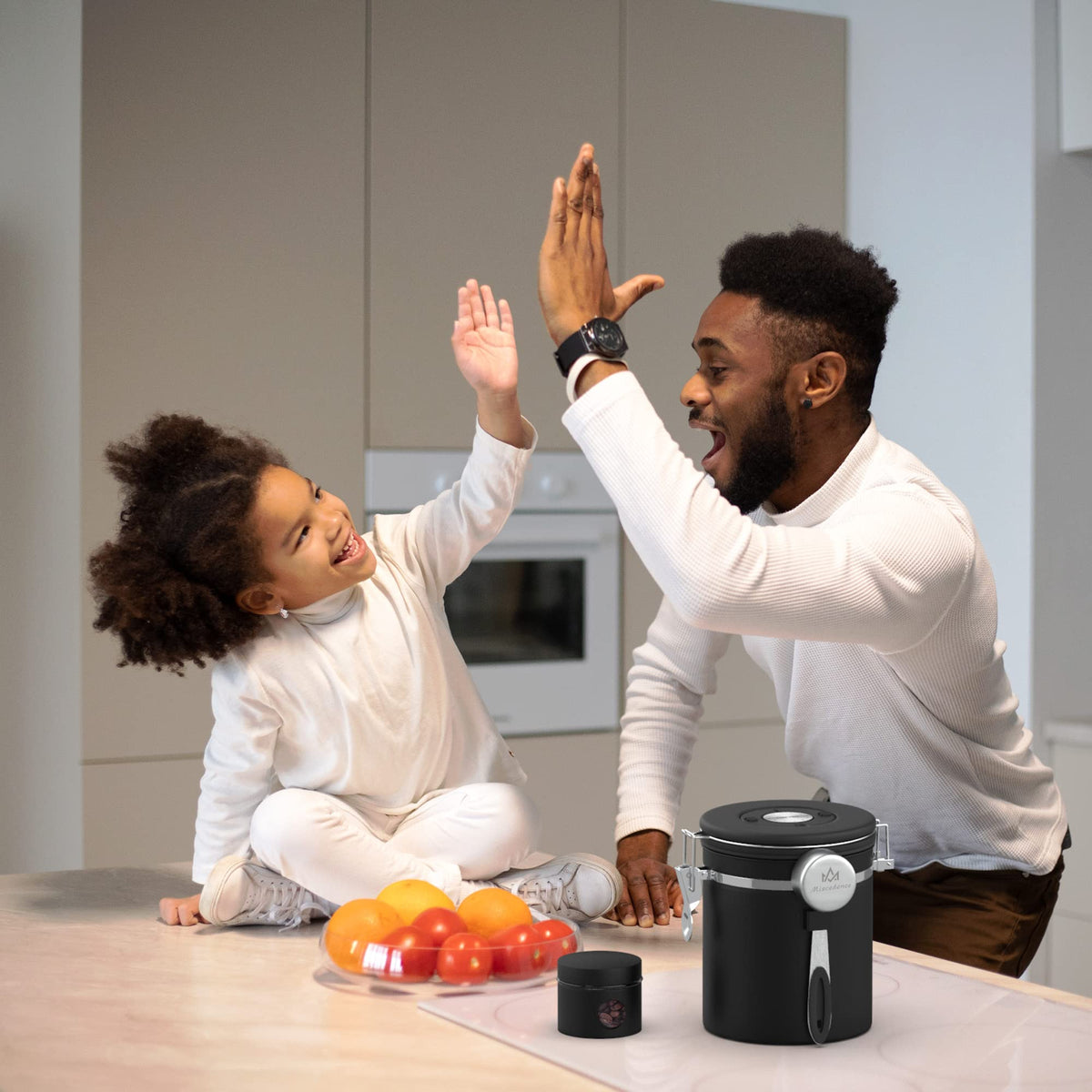 Coffee canister set for ground coffee with Date Tracker