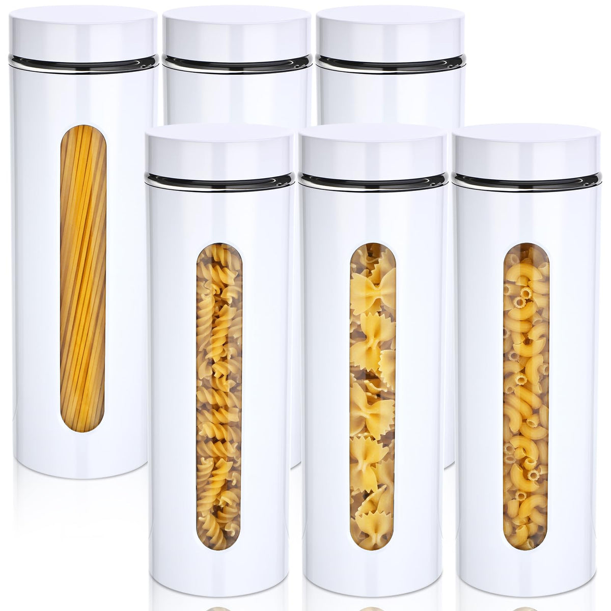 6 Pack 60 oz Airtight Stainless Steel Kitchen Canisters (6 Count)