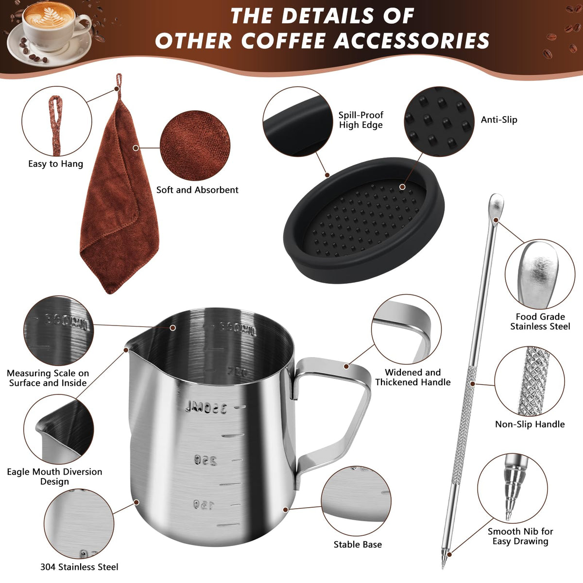 25 PCS Espresso Accessories Kit (25 Count)