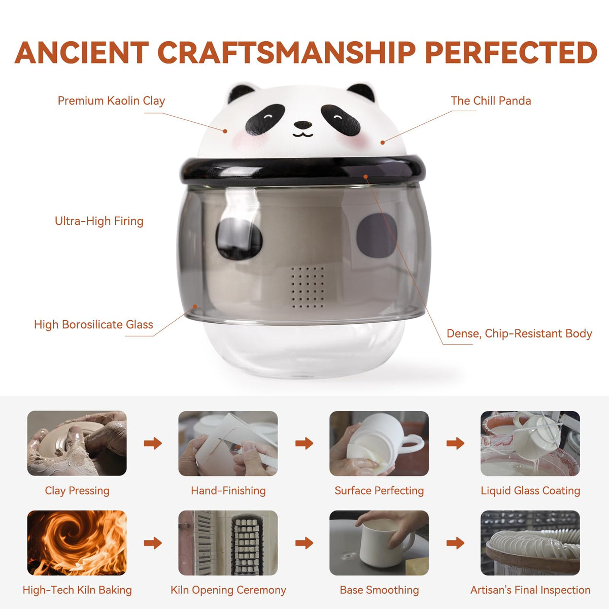 Tea Cup with Infuser and Lid 10oz