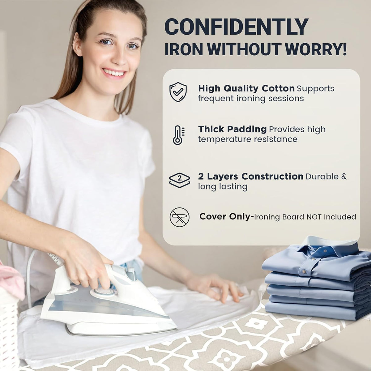 Small Ironing Board Cover and Pad 12.5"x30" Small Iron Board Cover with Padding