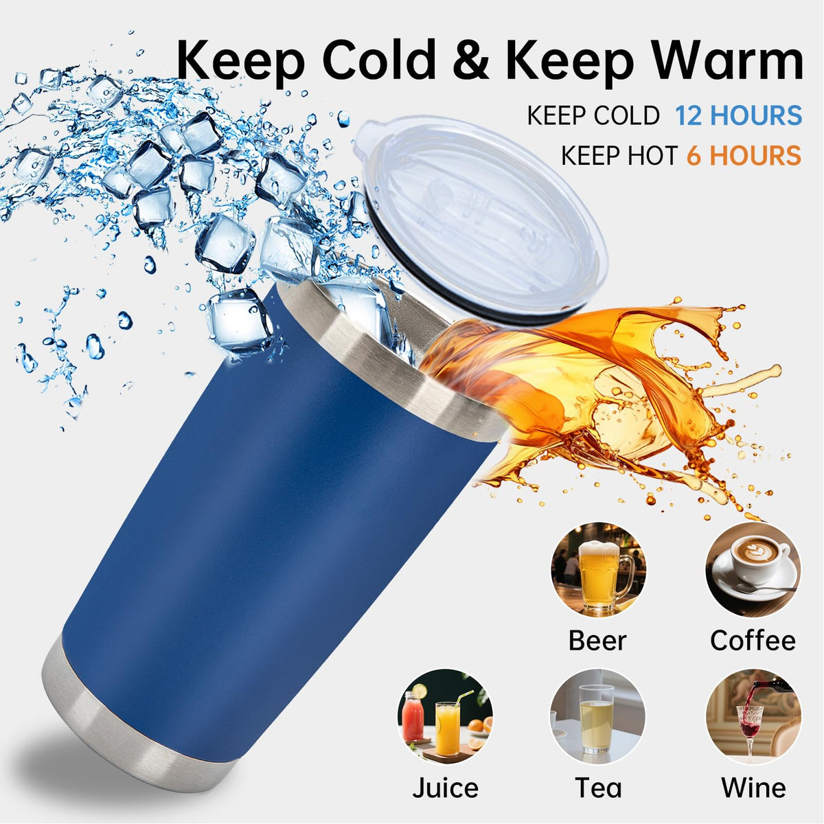 32 Pack 20oz Stainless Steel Insulated Bulk Tumblers with Lid&Straw (32 Count)