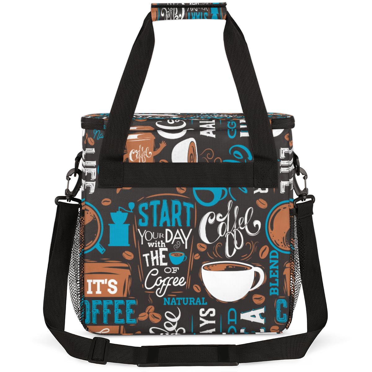 Blue Coffee Cafe Maker Carrying Bag Travel Case Compatible with Keurig K